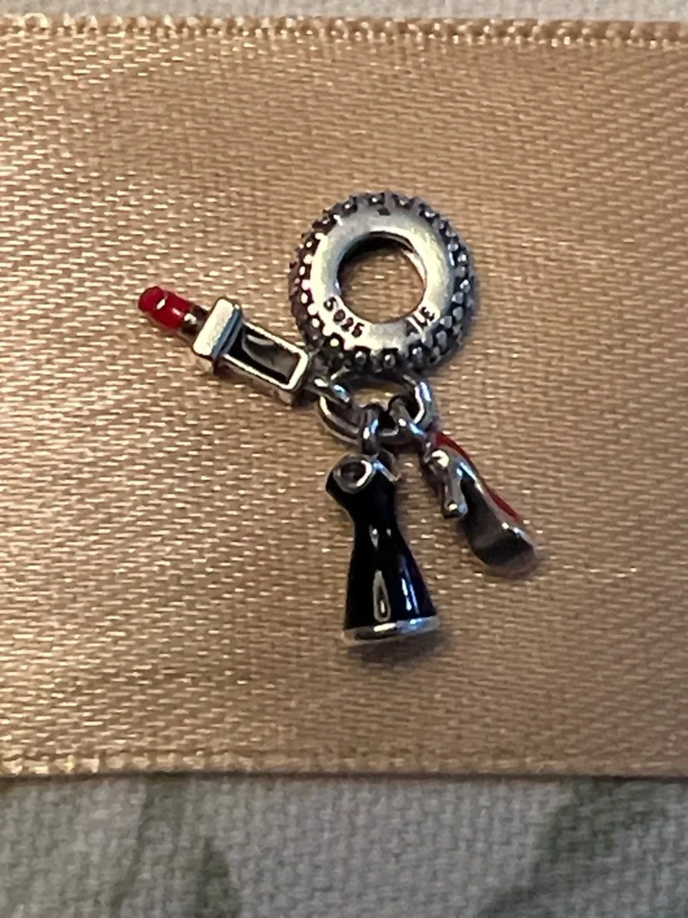Set of 4 Pandora Charms-Trio Dangle-Sparkling Stiletto-Dazzling Dress-Clutch